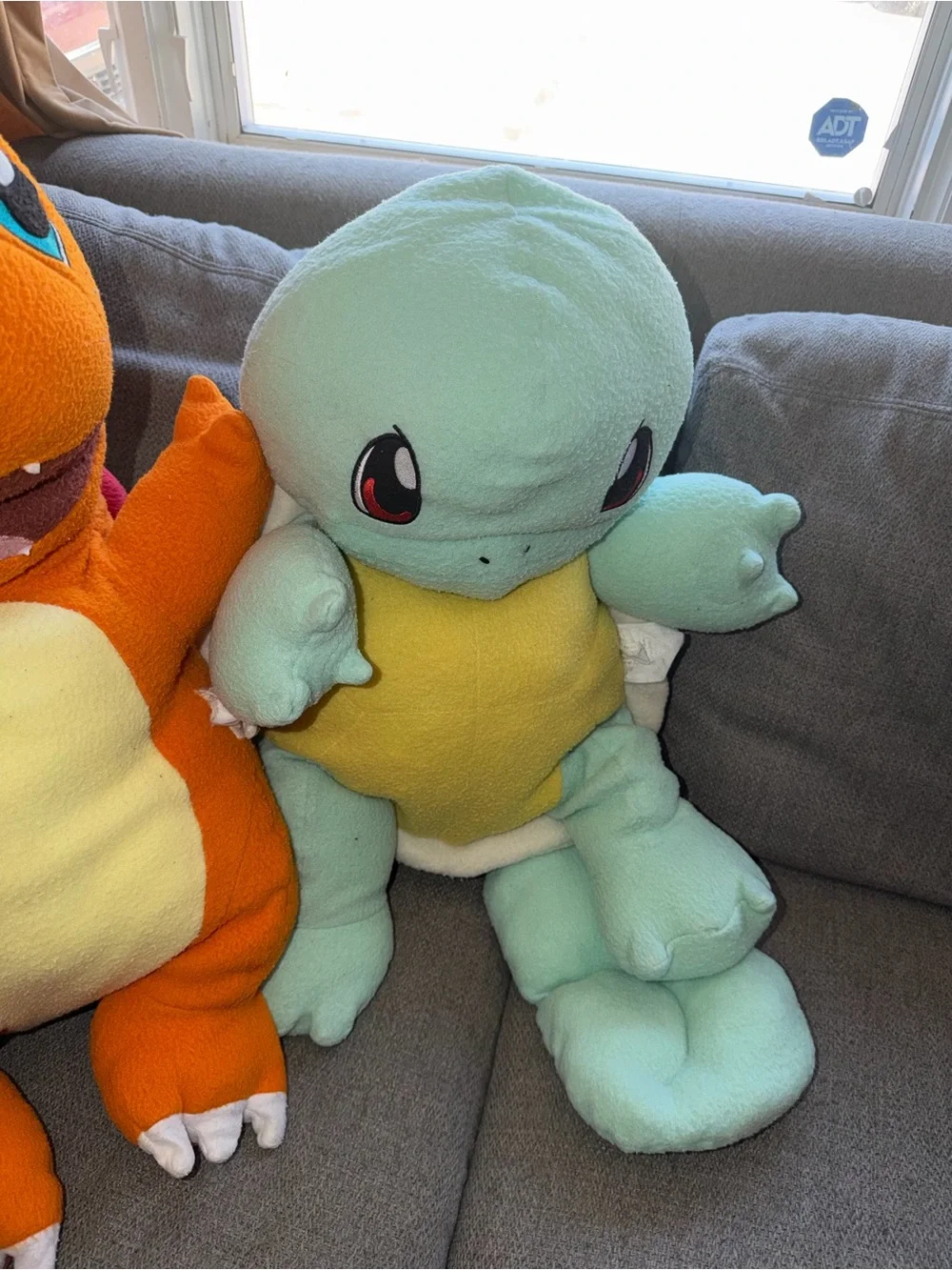 VTG 1990s Pokemon Plush SQUIRTLE  & Charmander Body Pillow Pal Cushion Cuddle